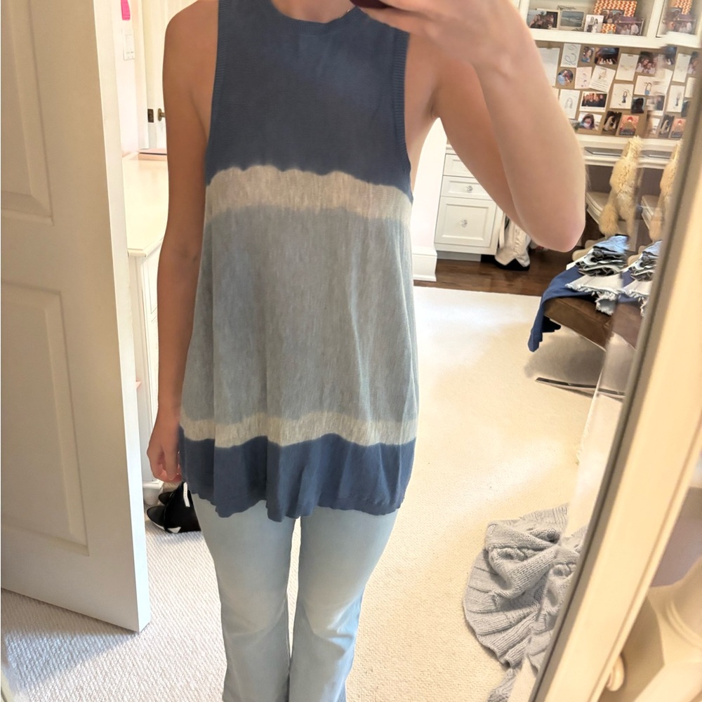 Theory Blue and Gray Tank Top